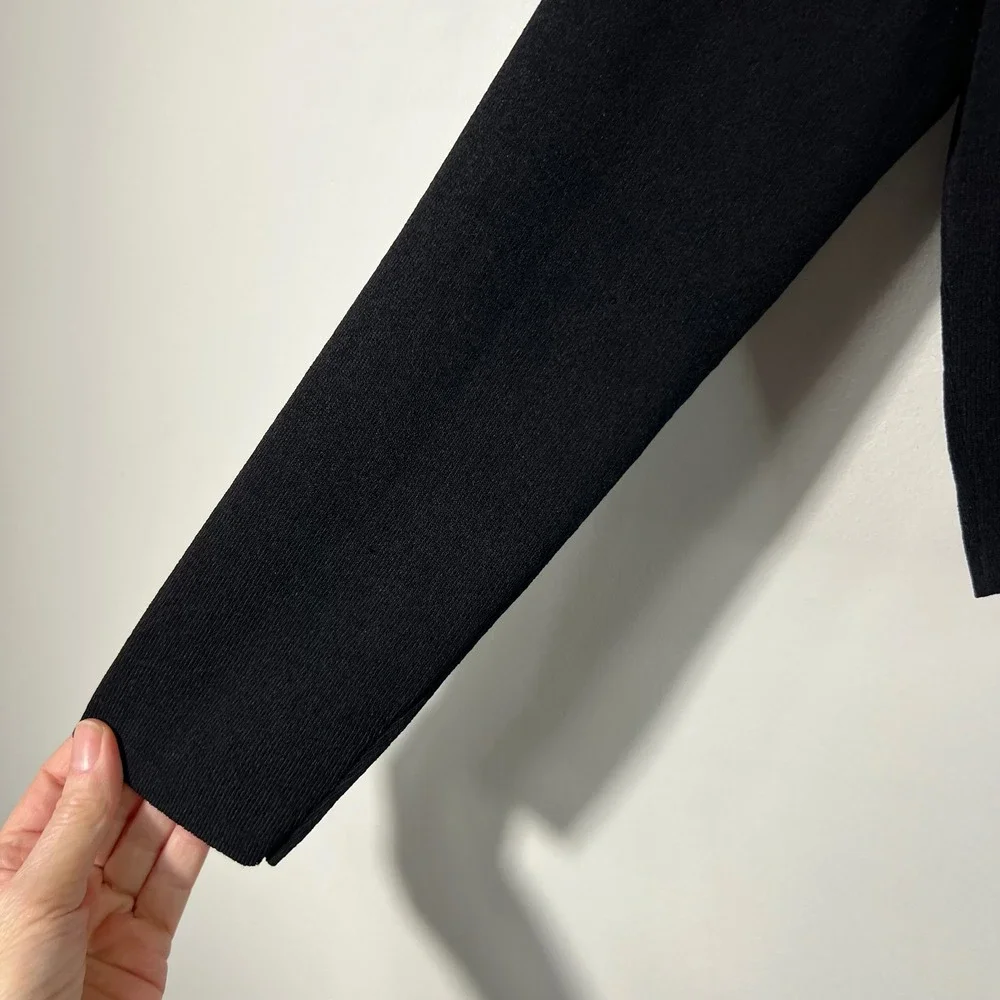 Womens Vintage K Studio Beaded Trim Cropped Cardigan Black 8 Rayon‎ Nylon